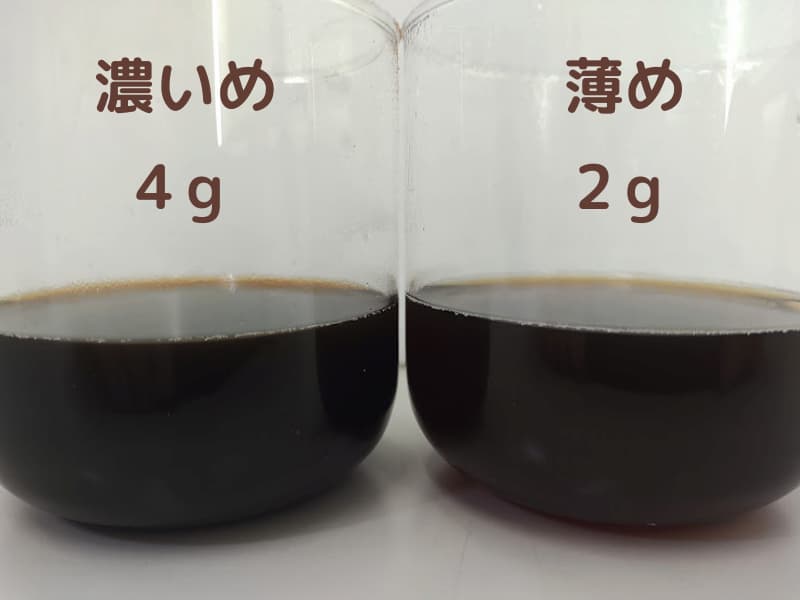 イニックコーヒー濃さ比較